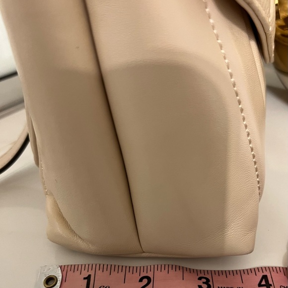 Tory Burch Cream Quilted Top Handle Satchel with Gold Chain - Picture 8 of 8